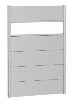 Zástěna na ochranu soukromí s akrylovým sklem 100x135, stříbrná metalíza - Biohort
