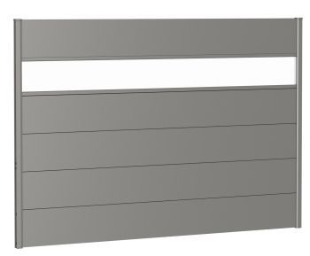 Zástěna na ochranu soukromí s akrylovým sklem 200x135, šedý křemen metalíza - Biohort