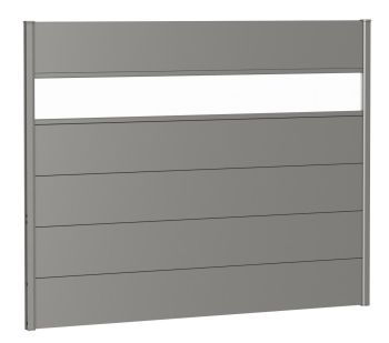 Zástěna na ochranu soukromí s akrylovým sklem 180x135, šedý křemen metalíza - Biohort