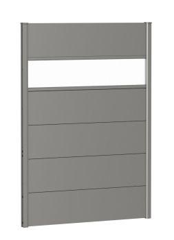 Zástěna na ochranu soukromí s akrylovým sklem 100x135, šedý křemen metalíza - Biohort