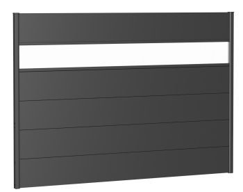 Zástěna na ochranu soukromí s akrylovým sklem 200x135, tmavě šedá metalíza - Biohort