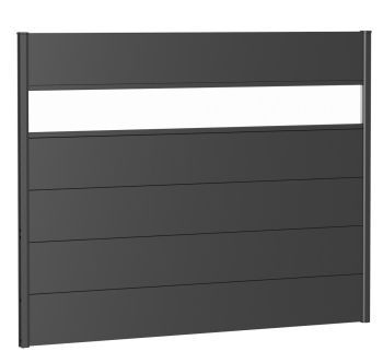 Zástěna na ochranu soukromí s akrylovým sklem 180x135, tmavě šedá metalíza - Biohort
