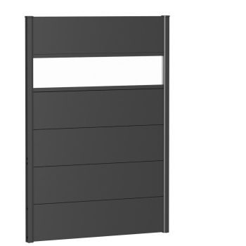 Zástěna na ochranu soukromí s akrylovým sklem 100x135, tmavě šedá metalíza - Biohort