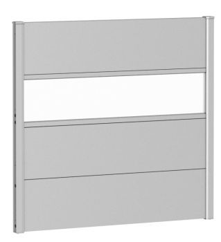 Zástěna na ochranu soukromí s akrylovým sklem 100x90, stříbrná metalíza - Biohort