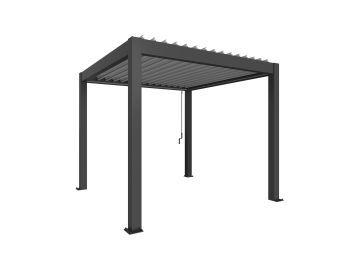Zahradní hliníková pergola 300x300, tmavě šedá/stříbrná metalíza - Biohort