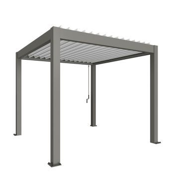Zahradní hliníková pergola 300x300, šedý křemen metalíza/bílá - Biohort