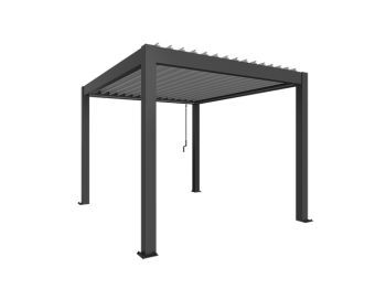 Zahradní hliníková pergola 300x350, tmavě šedá/stříbrná metalíza - Biohort