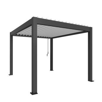 Zahradní hliníková pergola 300x350, tmavě šedá metalíza/bílá - Biohort