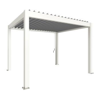 Zahradní hliníková pergola 350x300, bílá/stříbrná metalíza - Biohort