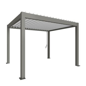Zahradní hliníková pergola 350x300, šedý křemen metalíza/bílá - Biohort