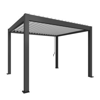 Zahradní hliníková pergola 350x300, tmavě šedá metalíza/bílá - Biohort