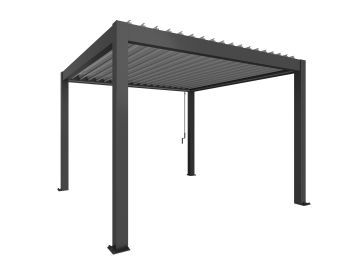 Zahradní hliníková pergola 350x350, tmavě šedá/stříbrná metalíza - Biohort