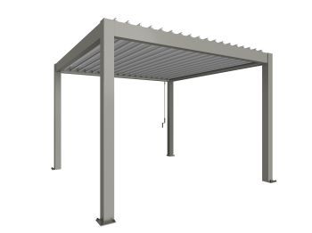 Zahradní hliníková pergola 350x350, šedý křemen/stříbrná metalíza - Biohort