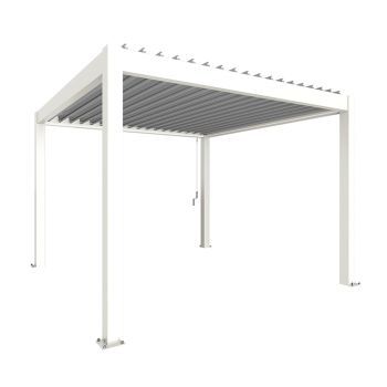 Zahradní hliníková pergola 350x350, bílá/stříbrná metalíza - Biohort