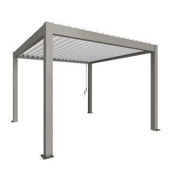 Zahradní hliníková pergola 350x350, šedý křemen metalíza/bílá - Biohort