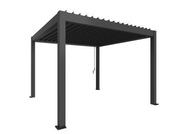 Zahradní hliníková pergola 350x350, tmavě šedá metalíza - Biohort