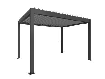 Zahradní hliníková pergola 400x300, tmavě šedá/stříbrná metalíza - Biohort