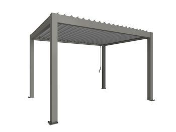 Zahradní hliníková pergola 400x300, šedý křemen/stříbrná metalíza - Biohort