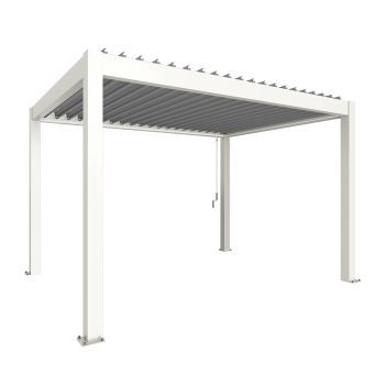 Zahradní hliníková pergola 400x300, bílá/stříbrná metalíza - Biohort