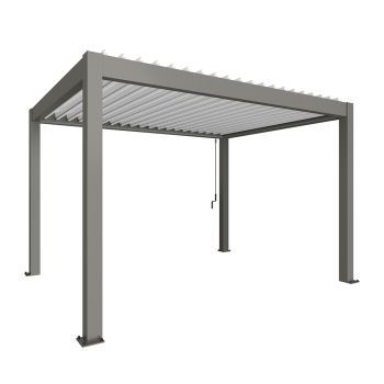 Zahradní hliníková pergola 400x300, šedý křemen metalíza/bílá - Biohort