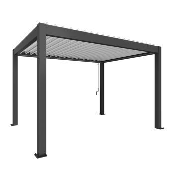 Zahradní hliníková pergola 400x300, tmavě šedá metalíza/bílá - Biohort