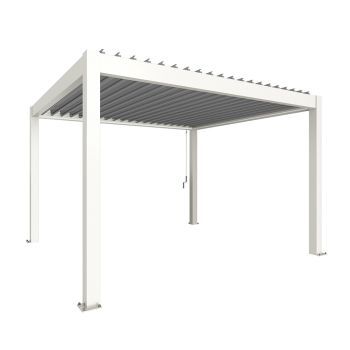 Zahradní hliníková pergola 400x350, bílá/stříbrná metalíza - Biohort