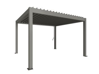 Zahradní hliníková pergola 400x350, šedý křemen metalíza - Biohort