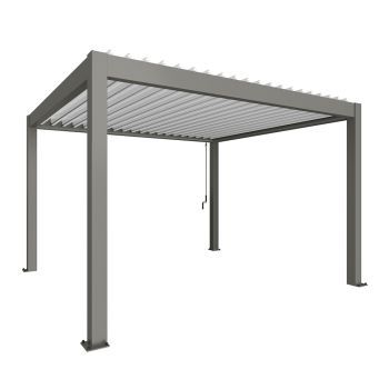 Zahradní hliníková pergola 400x350, šedý křemen metalíza/bílá - Biohort