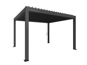 Zahradní hliníková pergola 400x350, tmavě šedá metalíza - Biohort