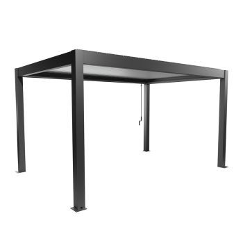 Zahradní hliníková pergola 450x300, tmavě šedá/stříbrná metalíza - Biohort