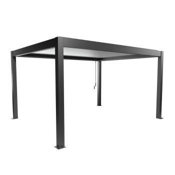 Zahradní hliníková pergola 450x350, tmavě šedá/stříbrná metalíza - Biohort