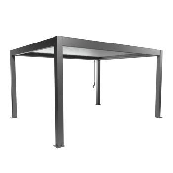 Zahradní hliníková pergola 450x350, šedý křemen/stříbrná metalíza - Biohort