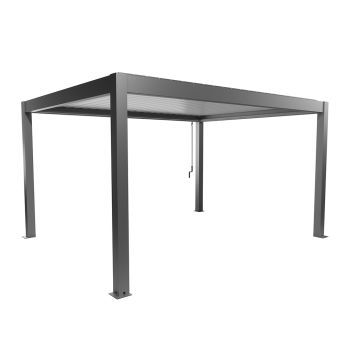 Zahradní hliníková pergola 450x350, šedý křemen metalíza/bílá - Biohort