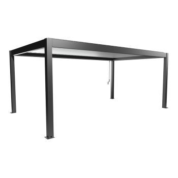 Zahradní hliníková pergola 600x350, tmavě šedá/stříbrná metalíza - Biohort