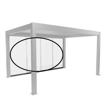 Posuvná stěna z čirého tvrzeného 10 mm skla pro stranu 300 cm, tmavě šedá metalíza - Biohort