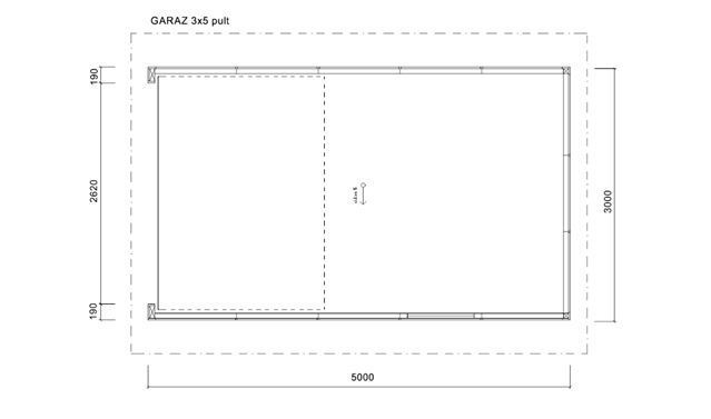 Garáž dřevěná 3x5m s pultovou střechou