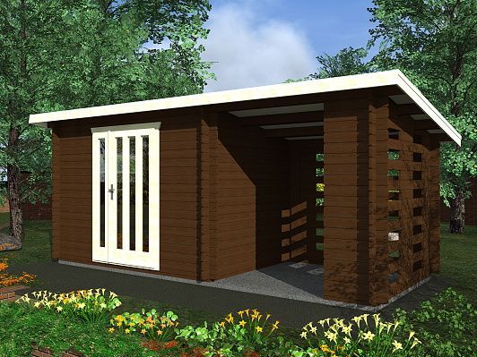 Moderní nářaďový zahradní domek Kamal 3 300x200 Ekonomik, vizualizace