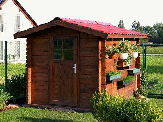 Zahradní domek na nářadí Albert 200x300, čelní přesah střechy 30 cm