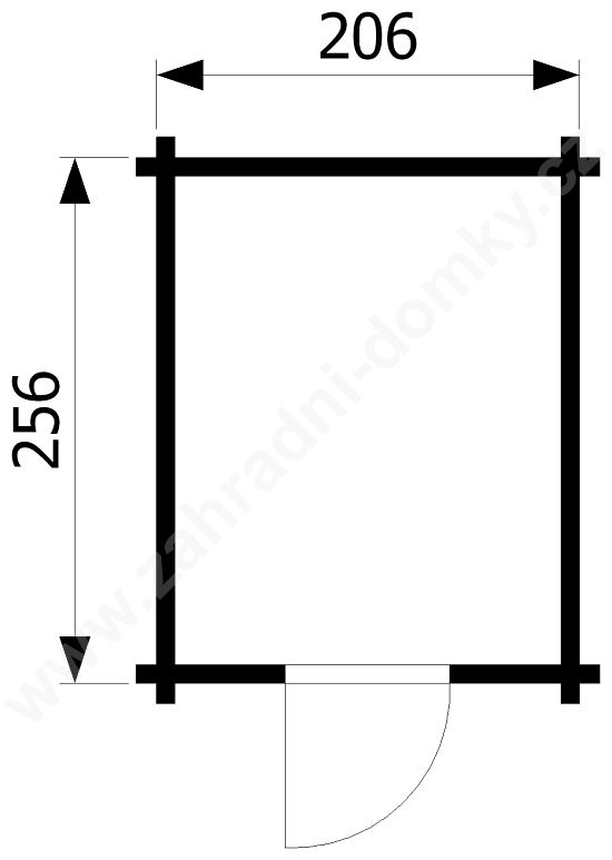 Zahradní domek Albert 200x250 - půdorys