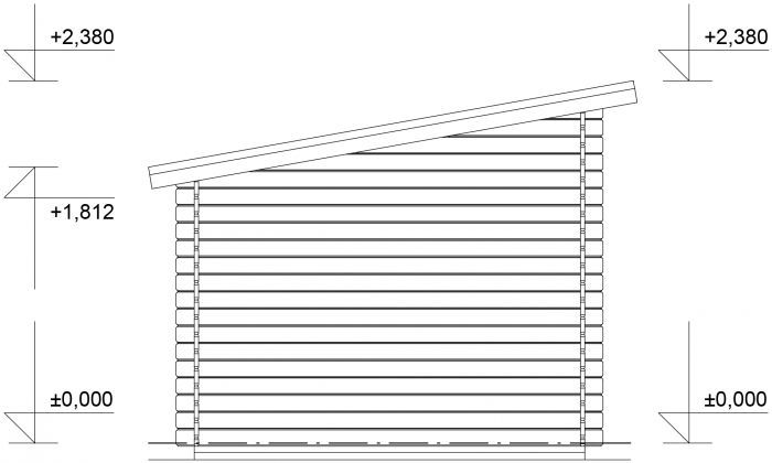 Zahradní domek Robin 300x250 Ekonomik, dvoukřídlé dveře