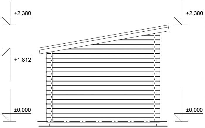 Zahradní domek Robin 300x250 Ekonomik, přístřešek