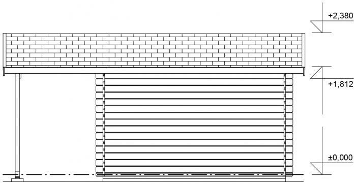 Zahradní domek Robin 300x250 Ekonomik, přístřešek