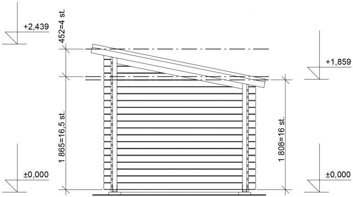 Zahradní domek Kevin 300x250 Ekonomik, přístřešek