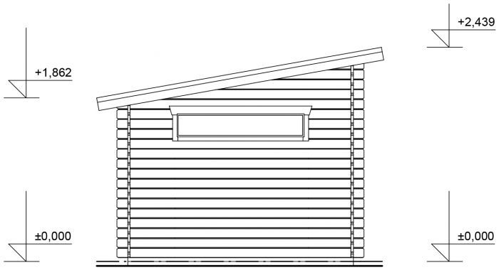 Zahradní domek Kevin 300x250 Ekonomik, přístřešek XL