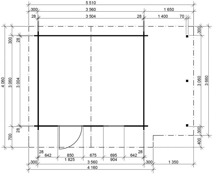 Zahradní domek Laura 350x300 Ekonomik, přístřešek