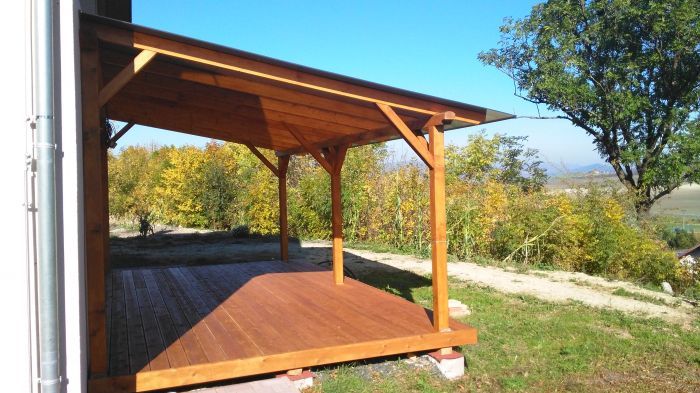 Pergola ke zdi domu 300x570, sklon krokví 10°