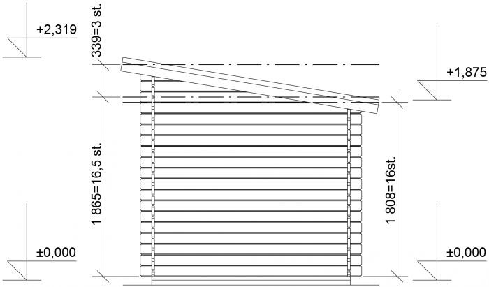 Zahradní domek Robin 350x200 Ekonomik, dvoukřídlé dveře