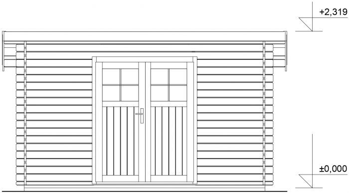 Zahradní domek Robin 350x200 Ekonomik, dvoukřídlé dveře