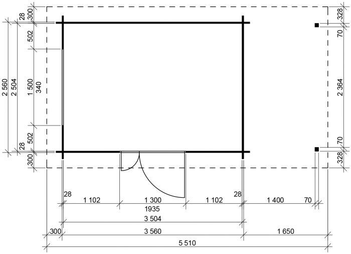 Zahradní domek Kevin 350x250 Ekonomik s přístřeškem