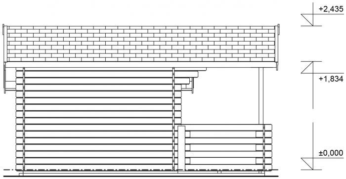 Zahradní domek Luka 350x250 Ekonomik, přístřešek